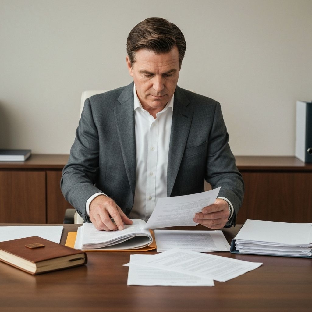 Executor organizing important documents